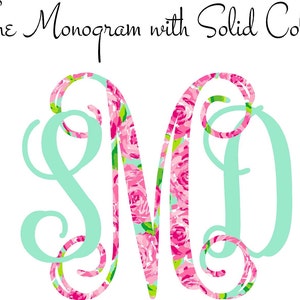 Car Monogram | Monogram Sticker | Vinyl Monogram | Vinyl Decal | Vine Monogram Decal with Solid Color