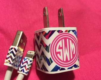 IPhone Charger Monogram Decal/Charger Monogram/Monogram Iphone Charger Decal/IPhone Charger Wrap/IPhone Charger Decal