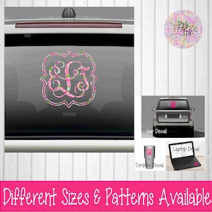 Monogram Decal | Car Monogram Decal | Tumbler Monogram | Vinyl Monogram | Quatrefoil Monogram Decal