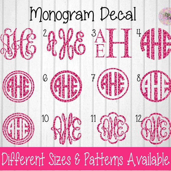 Cheetah Monogram Decal | Decals for Yeti Cups | Monogram Decal | Car Decal | Lily Monogram