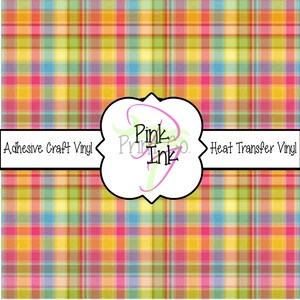 Plaid Printed Vinyl Sheets/Printed HTV/Patterned HTV/Patterned Vinyl/Patterned Craft Vinyl and Heat Transfer Vinyl/Pattern 663