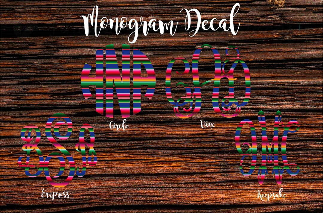 Monogram Car Decal Car Decal Monogram Decal Monogram Car Accessory ...