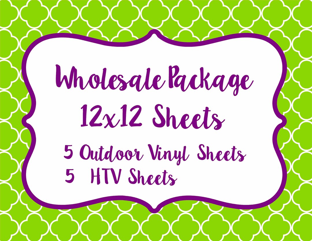Wholesale Package Includes 5 Outdoor Vinyl Sheets and 5 Heat Transfer ...
