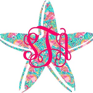 Monogram Car Decal, Car Monogram, Monogram Starfish Decal