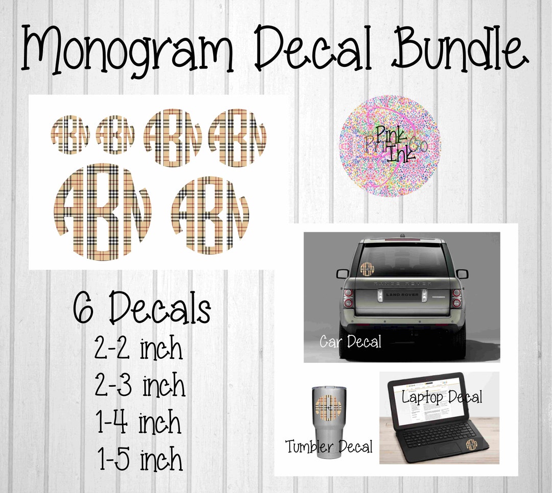 Monogram Decal Bundle Monogram Decal Car Decal Car Monogram Decal Car ...
