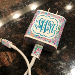 Personalized Gift/IPhone Pro Max Charger Monogram Decal/Charger Monogram/IPhone Charger Wrap/IPhone Charger Decal/1038