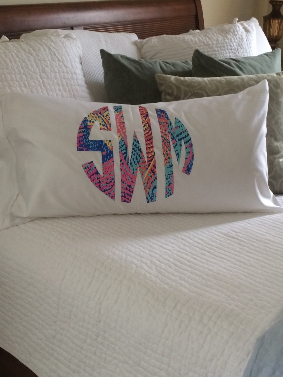 Monogram Pillowcase, Monogram Standard Pillowcase Listing 2 Etsy