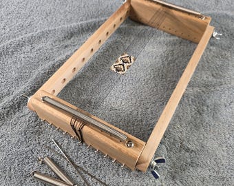 Luxury Maple Basic 6" Bead Weaving Loom: Adjustable Small Horizontal Beading Tool, Handmade in USA