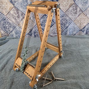 Betty Luxury Cherry 6" A-Frame BEAD Weaving Loom, Upright Beading Tool, Expandable Wooden Loom, Handmade by The Crafty Fox image 1