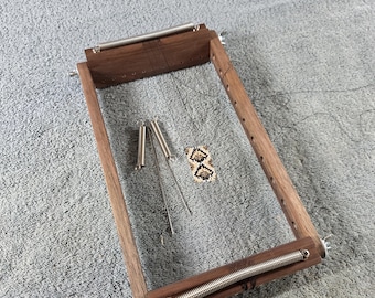 Walnut 6" Basic Luxury Bead Weaving Loom made in the USA by The Crafty Fox