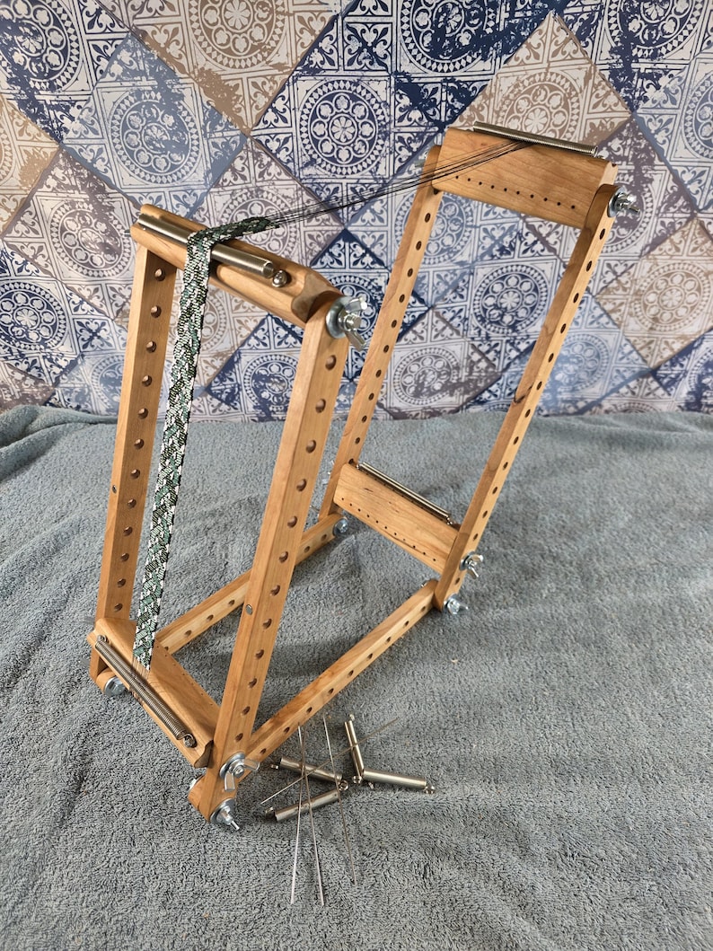 Betty Luxury Cherry 6" A-Frame BEAD Weaving Loom, Upright Beading Tool, Expandable Wooden Loom, Handmade by The Crafty Fox image 2