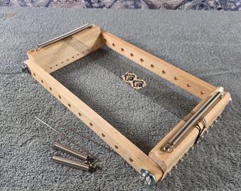 Luxury Maple Basic 6" Bead Weaving Loom: Adjustable Small Horizontal Beading Tool, Handmade in USA