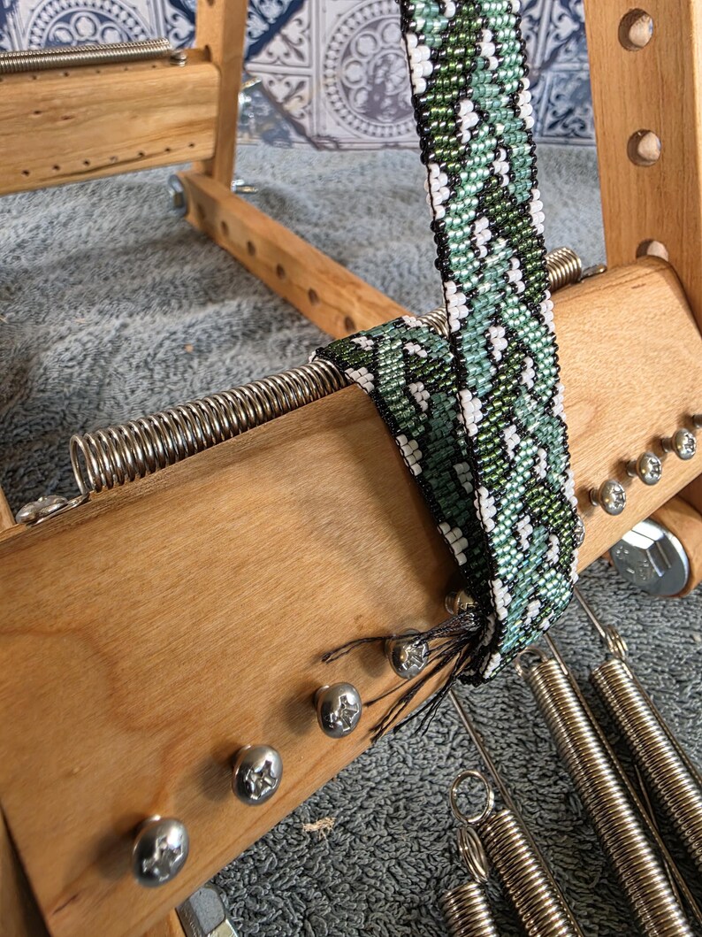 Betty Luxury Cherry 6" A-Frame BEAD Weaving Loom, Upright Beading Tool, Expandable Wooden Loom, Handmade by The Crafty Fox image 5
