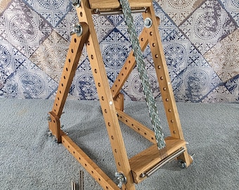 Janet Luxury Cherry Deluxe Bead Weaving Loom, Upright Beading Tool, Medium Size Adjustable Wooden Bead Loom, Made in the USA