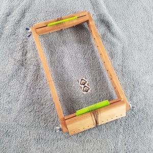 Cherry Basic BEAD Weaving Loom, Small Adjustable Wooden Bead Loom, Horizontal Beading Tool, Handmade by The Crafty Fox,  Made in the USA