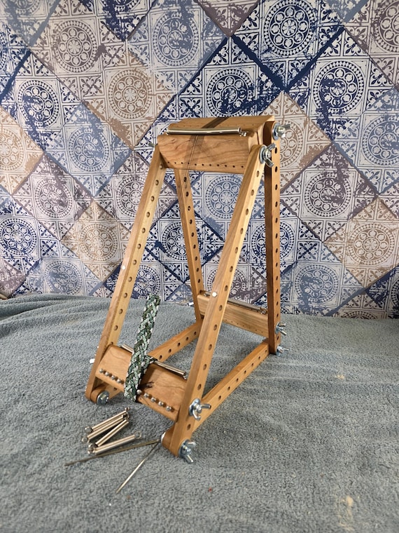 Betty Luxury Cherry 6" A-Frame BEAD Weaving Loom, Upright Beading Tool, Expandable Wooden Loom, Handmade by The Crafty Fox