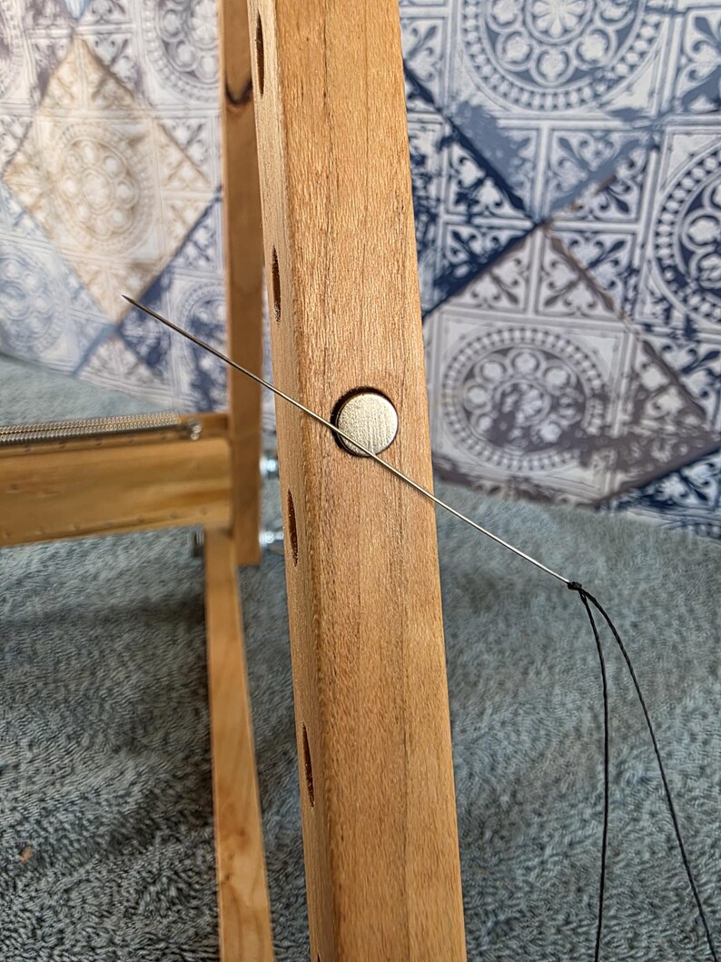 Betty Luxury Cherry 6" A-Frame BEAD Weaving Loom, Upright Beading Tool, Expandable Wooden Loom, Handmade by The Crafty Fox image 4