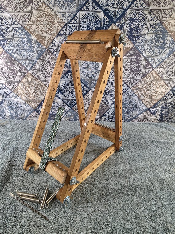 Betty Luxury Cherry 6" A-Frame BEAD Weaving Loom, Upright Beading Tool, Expandable Wooden Loom, Handmade by The Crafty Fox