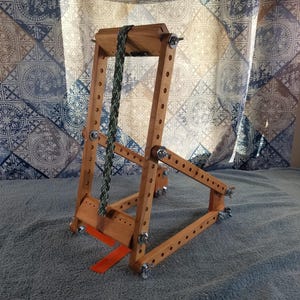 Cherry Deluxe BEAD Weaving Loom, Upright Beading Tool, Medium Size Adjustable Wooden Bead Loom, Handmade by The Crafty Fox, Made in the USA