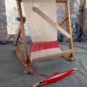 Maple Fabric Weaving Loom: Adjustable Upright Weaving Tool, Handmade in USA