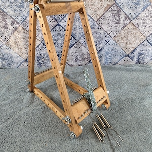 Betty Luxury Cherry 6" A-Frame BEAD Weaving Loom, Upright Beading Tool, Expandable Wooden Loom, Handmade by The Crafty Fox image 3