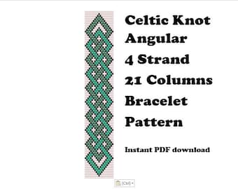 Celtic Knot Bracelet Pattern: 4 Strand Loom Bead Design (PDF Download)