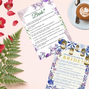 How Well Do You Know the Bride Game, Clean Bachelorette Party Game, Bridal Shower Printable, Wedding Game, Fun Bridal Activity