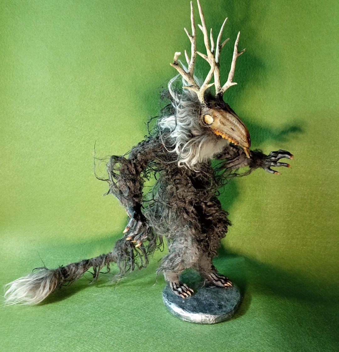 Wendigo Art Doll OOAK Poseable Forest Creature Winter Guardian Mythical ...