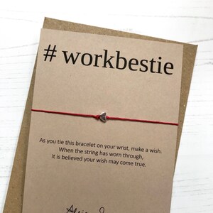 Pulsera de deseos - #workbestie tarjeta de sentimiento y sobre