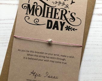 Wish Bracelet - Happy Mother’s Day - sentiment card and bracelet with envelope.