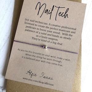 Wish Bracelet - Nail Tech - sentiment card with envelope
