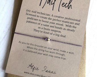Wish Bracelet - Nail Tech - sentiment card with envelope