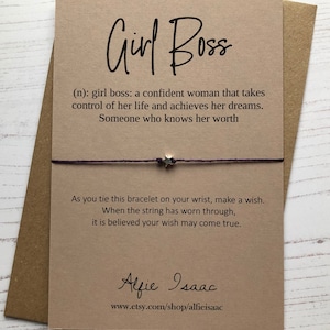 Wish Bracelet - Cita de Girl Boss - tarjeta de sentimiento con sobre
