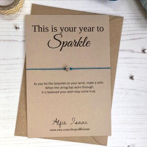 Wens Armband - "Dit is uw jaar om Sparkle" wens sentiment kaart met envelop