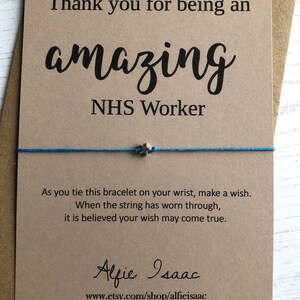 Wish Bracelet - Bedankt dat je een geweldige NHS Worker bent - sentimentkaart met envelop