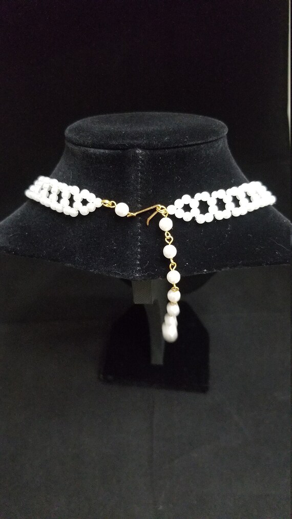 Vintage Mid-Century Faux Pearl Choker - image 3