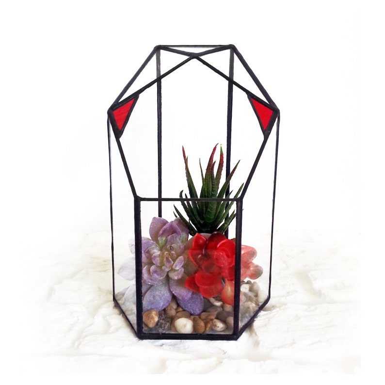 Geometric Glass Jewelry Box Tabletop Succulent Plants Container Favors