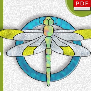 Dragonfly stained glass digital pattern image 2