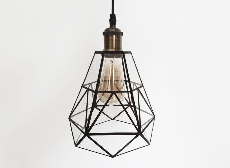 Edison Chandelier Industrial Style Glass Geometric Ceiling Etsy