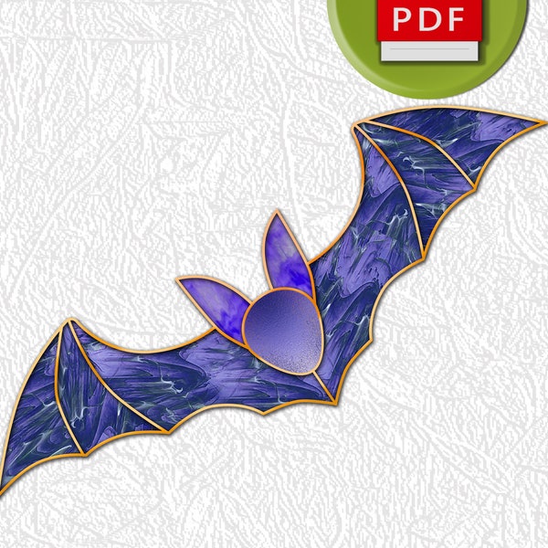 Bat stained glass digital pattern Suncatcher Window Hanging Printable PDF