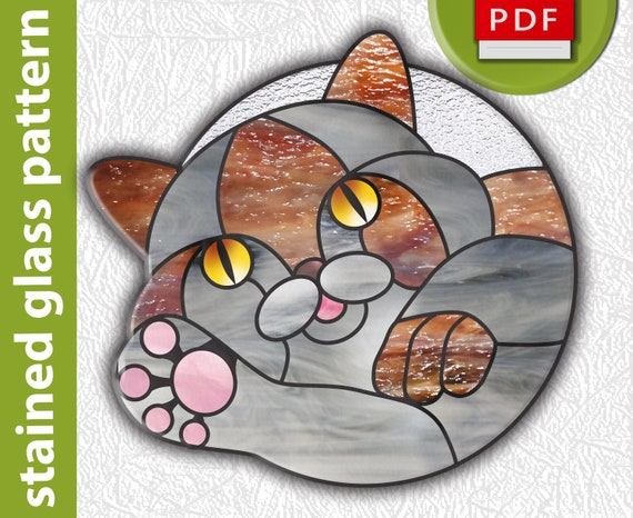 British Cat Stained Glass Digital Pattern Suncatcher Window Etsy Ireland
