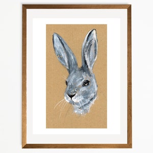 Rabbit Sketch Acrylic Painting Illustration Art Print
