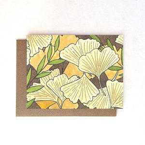 Fall Leaves Watercolor Illustration Blank Greeting Card