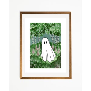 Forest Ghost Halloween Illustration Art Print