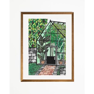 Greenhouse Watercolor Illustration Art Print