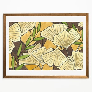 Fall Leaves Watercolor Illustration Art Print