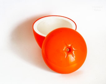 Orange Plastic Ice Bucket SOMM Fruit Shaped 1970s French Vintage