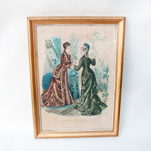 Fashion Plate Print La Mode Illustrée 1877 Original French Antique