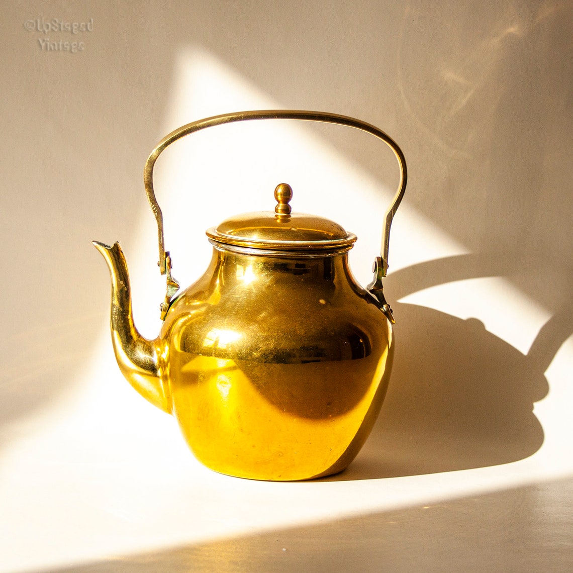 FRENCH Antique/Vintage Brass Enamel Stove Top Kettle Tea Pot Etsy