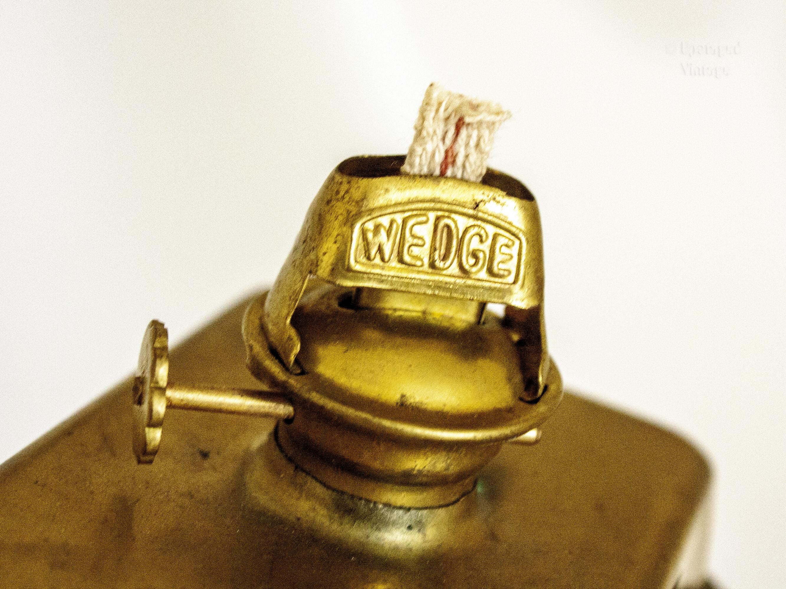 Ships Brass Oil Lantern Vintage Nautical Sherwood Wedge Kerosene